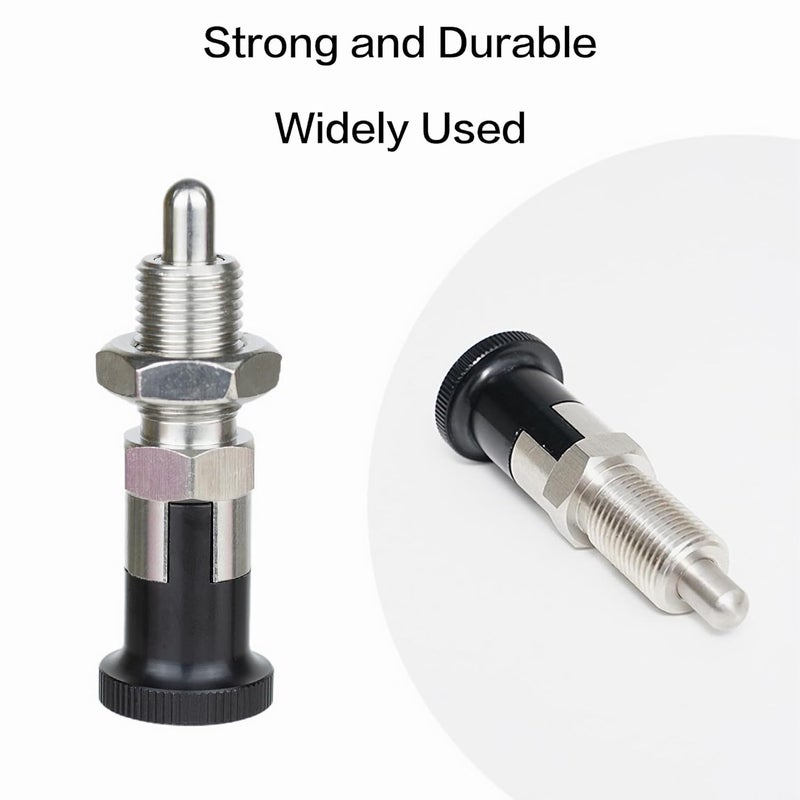 AMUSCHAT Self-Locking Indexing Pin, M8, Stainless Steel & Aluminum Alloy, Spring Loaded Latch Pin, 2 Pack - Image 3